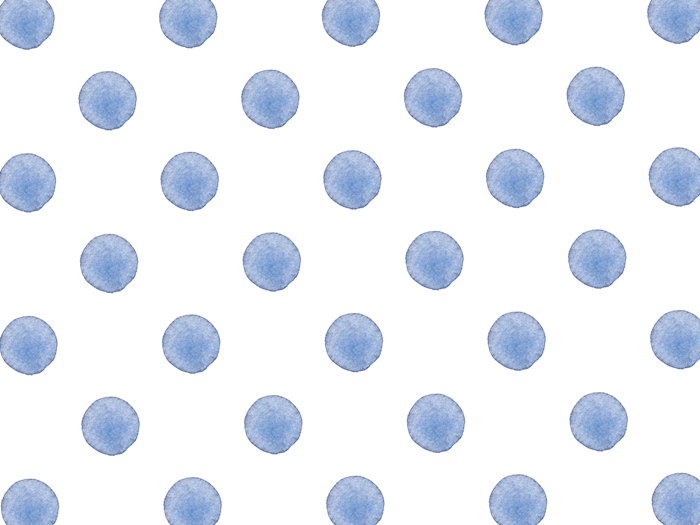 青色の水玉の水彩素材