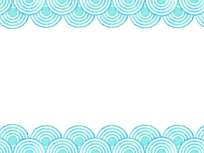 青海波の水彩イラスト素材
