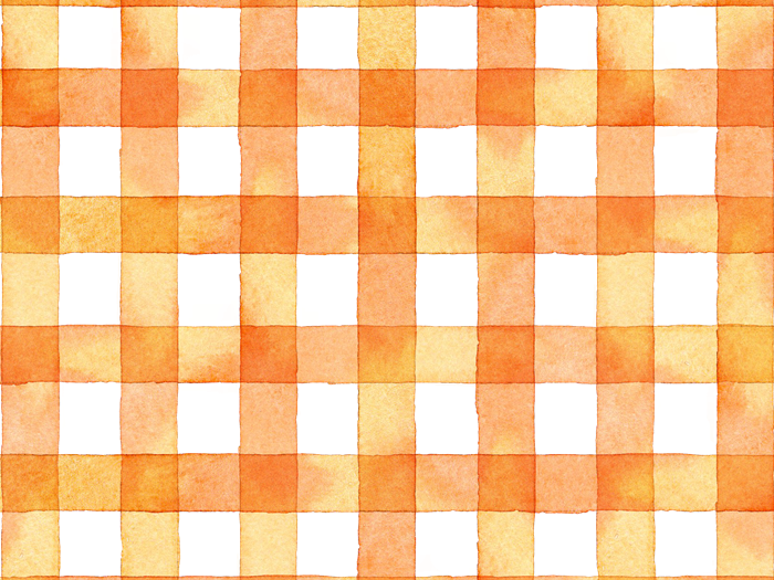 ギンガムチェックの水彩イラスト