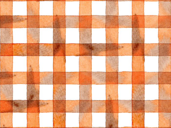 ギンガムチェックの水彩イラスト