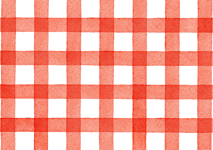 ギンガムチェックの水彩イラスト
