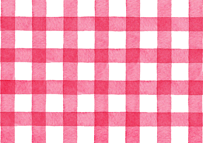 ギンガムチェックの水彩イラスト