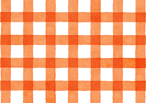 ギンガムチェックの水彩イラスト