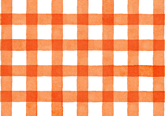 ギンガムチェックの水彩イラスト