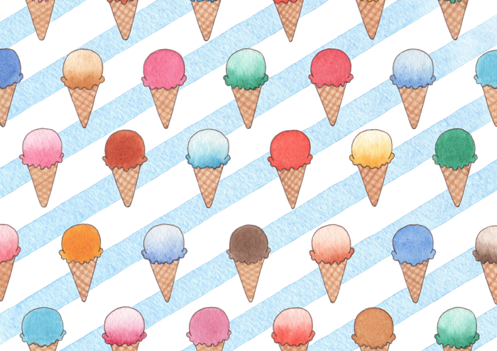 アイスクリームの水彩素材