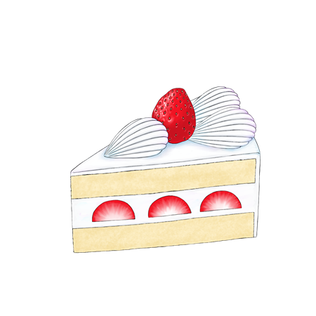 苺のショートケーキのイラスト素材