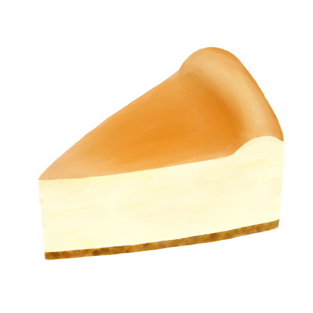 ベイクドチーズケーキのイラスト素材