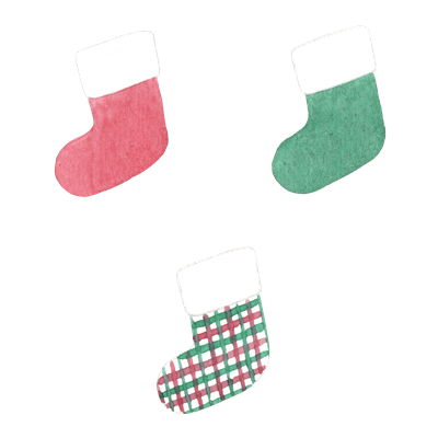 クリスマスの靴下の水彩イラスト素材