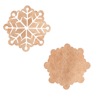 雪のジンジャークッキーの水彩イラスト素材