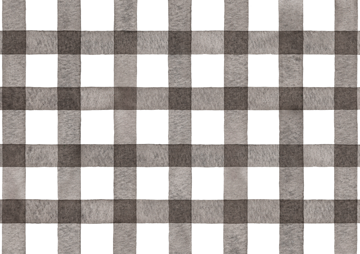 ギンガムチェックの水彩イラスト