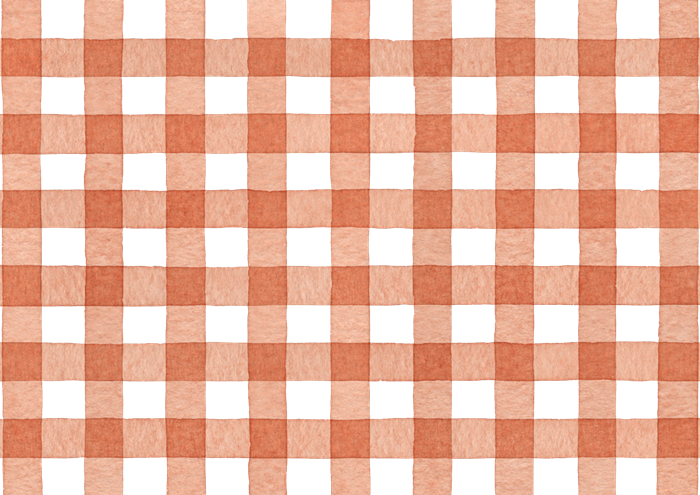 ギンガムチェックの水彩イラスト