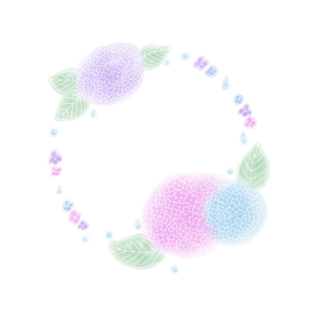 紫陽花の丸フレーム