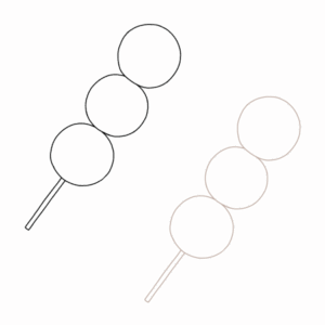 お団子の線画イラスト