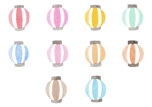 提灯の水彩イラスト