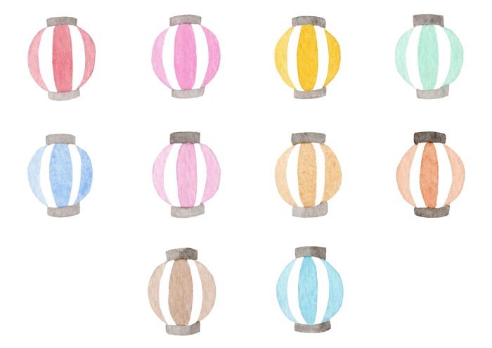提灯の水彩イラスト