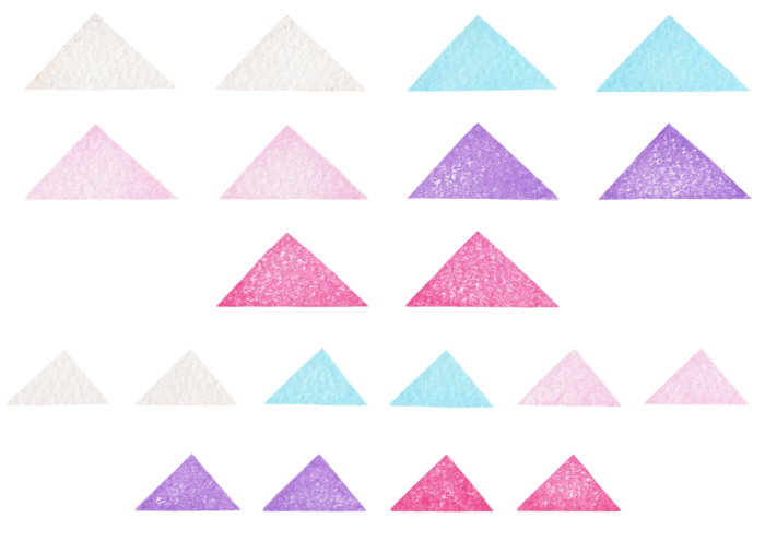 三角の消しゴムはんこの素材