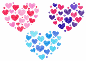 色鉛筆のハートのイラスト
