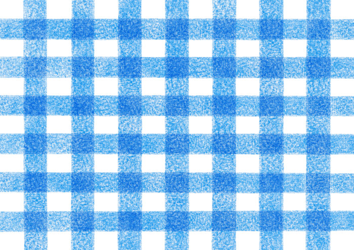 青のギンガムチェックのイラスト
