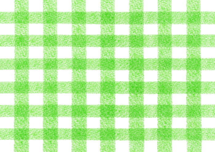 黄緑色のギンガムチェックのイラスト