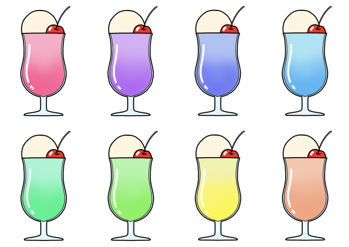 クリームソーダのイラストセット
