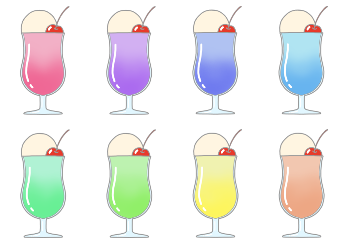クリームソーダのイラスト