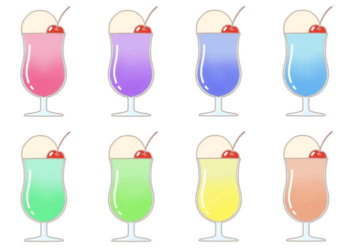 クリームソーダのイラスト