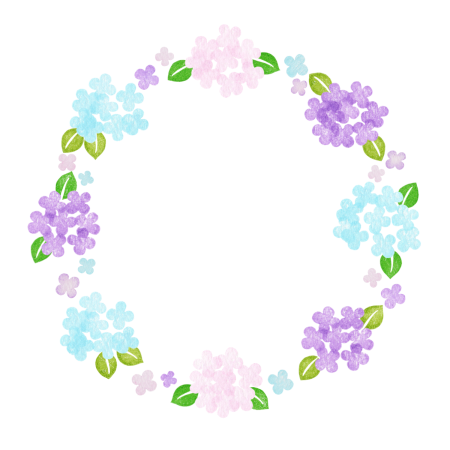 紫陽花のフレームイラスト