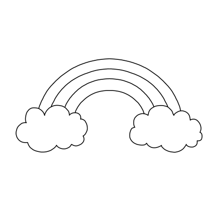 虹の線画イラスト