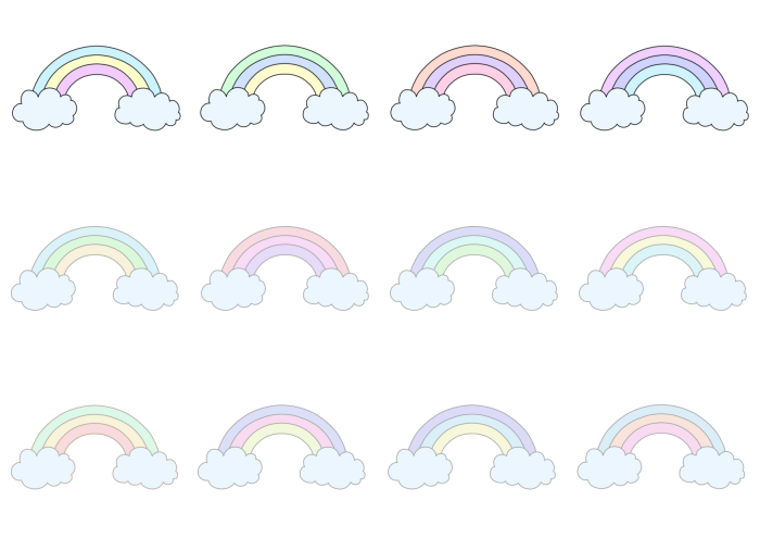虹のイラストセット