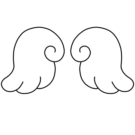 羽の線画イラスト