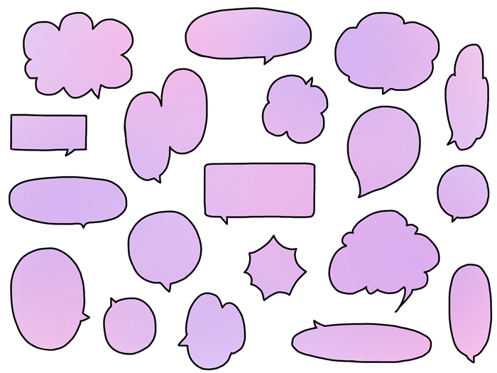 12. 吹き出しの素材〈ピンク×紫〉