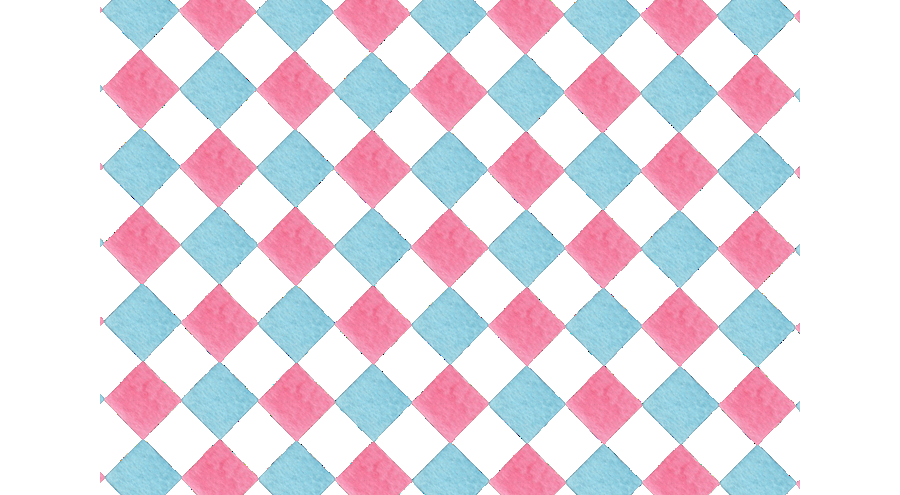 01. 【水彩】ひし形のイラスト素材〈ピンク×水色〉
