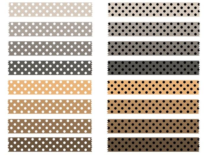 09. 秋色のマスキングテープの素材〈水玉模様〉